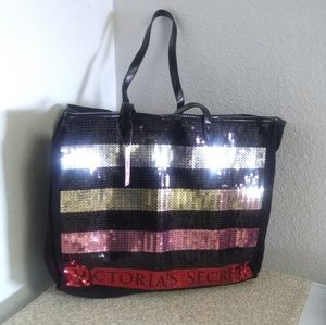 VS Black Multicolored Sequins Tote Bag